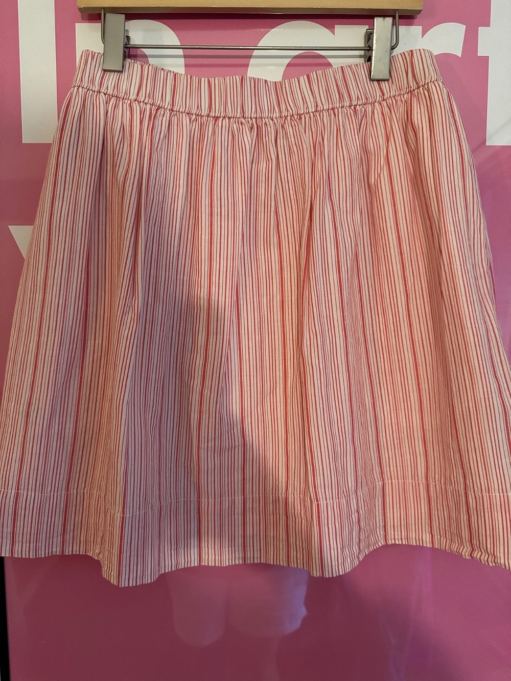 GAP Pink and White Striped Skater Skirt